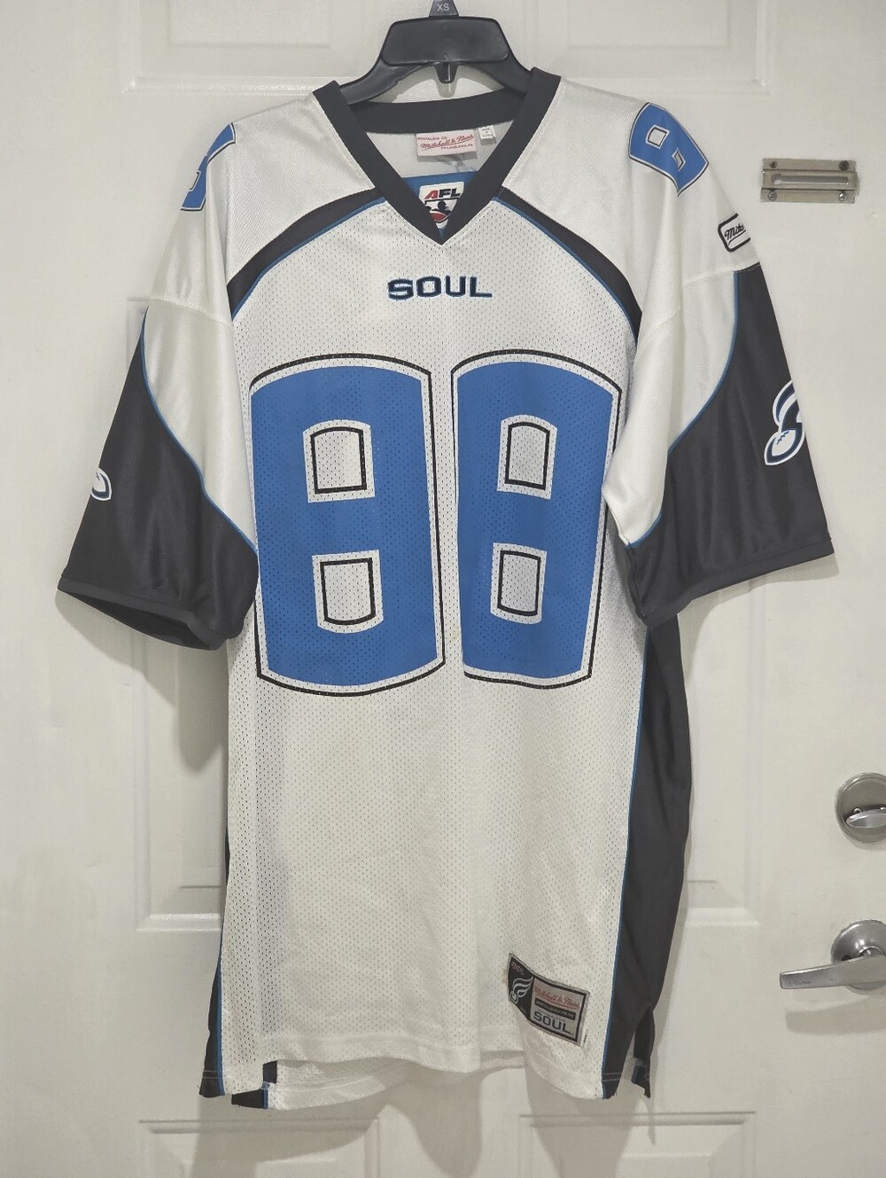 Mitchell & Ness White and Blue #88 Soul Football Jersey